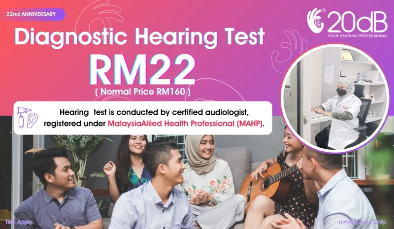 22nd Anniversary Promotion: Get a Diagnostic Hearing Test for RM22